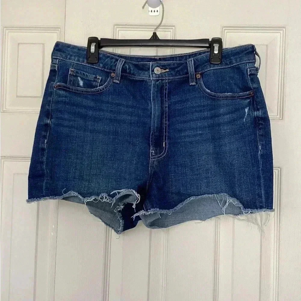 Old Navy OG Straight Women's Denim High Rise Shorts medium Wash Size 16